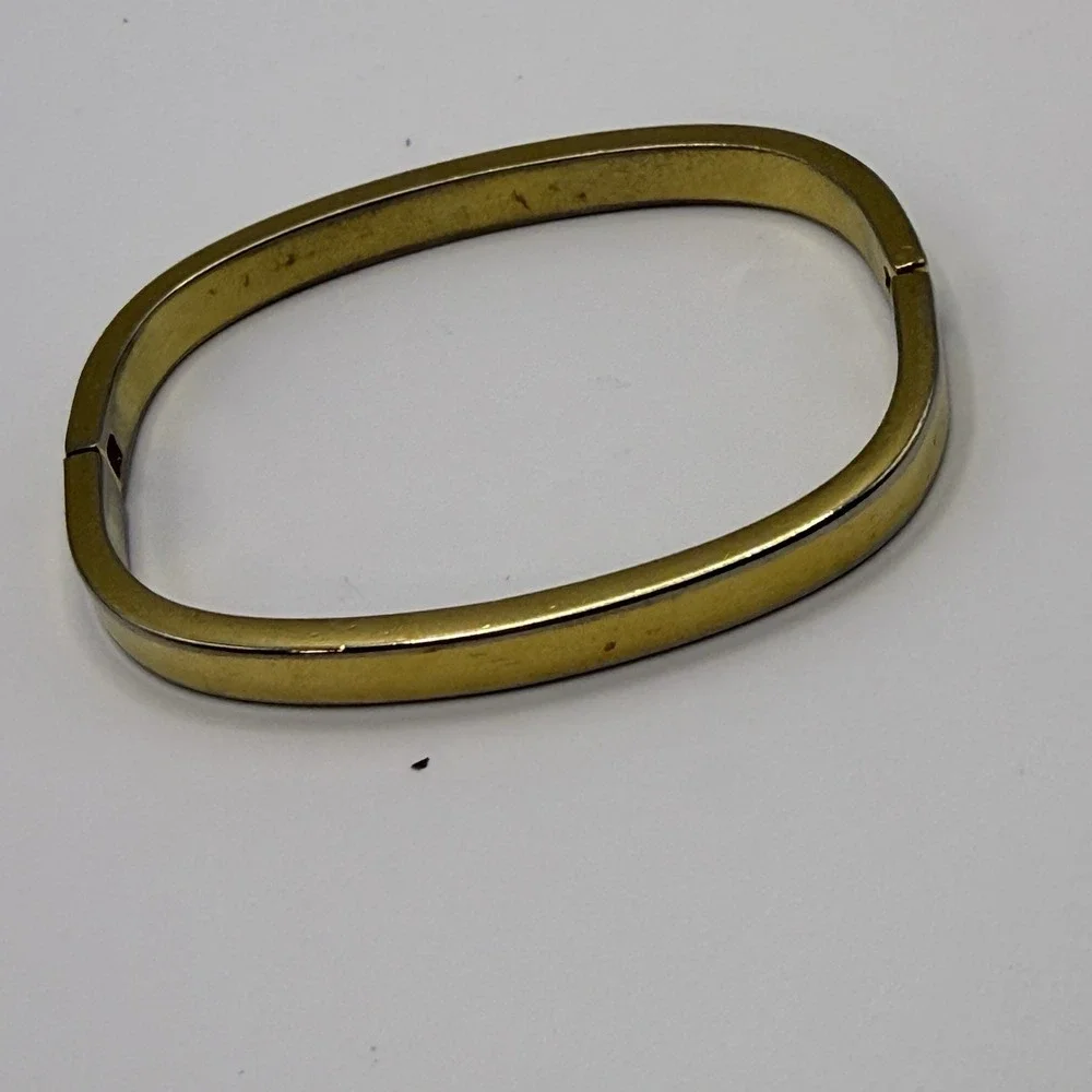 Monet Hinged Bangle Bracelet Slim Stackable Gold Tone Estate